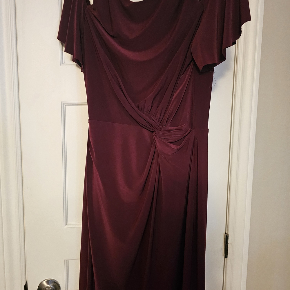 Ralph Lauren Cocktail Dress Peekaboo Shoulder Wine Colour